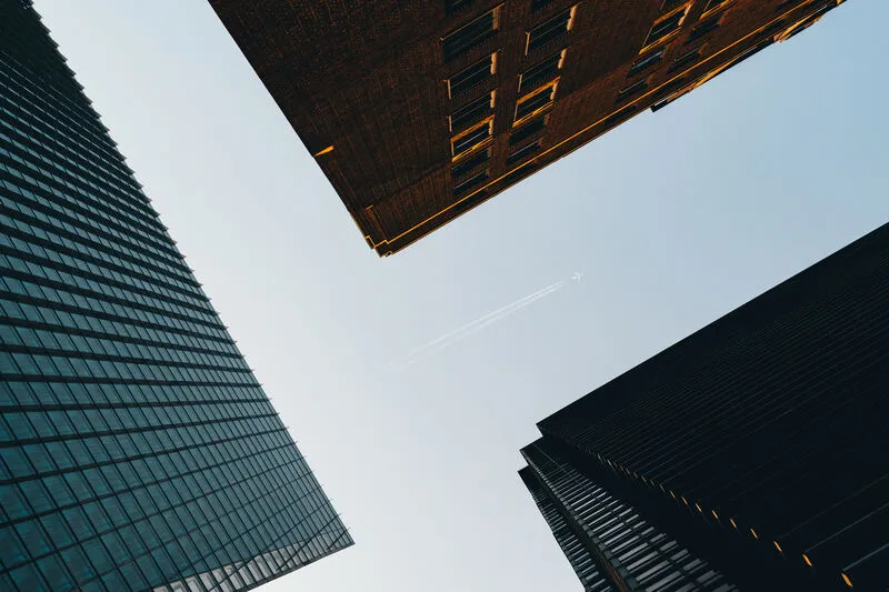 Skyscraper and Contrail